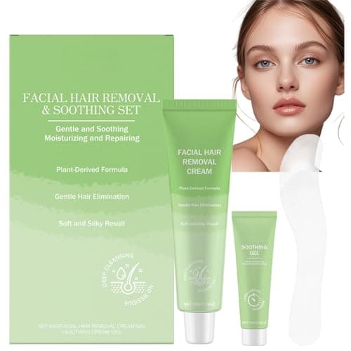 Image of Hairerase Facial Hair Removal Cream for Women,Face Hair Remover with Fresh Aroma,Gentle Formula for Legs,Suitable for All Skin Types,Moisturizing&Effective,Visibly Smooth Skin In Just 5 Minutes