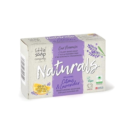 Image of Little Soap Company Natural Range - Citrus & Lavender Soap Bar 100g | Vegan, Cruelty Free & Eco Friendly Body, Face & Hand Soap | Free from SLS & Parabens | Antibacterial with Cleansing Essential Oils