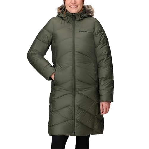 Image of Marmot Women's Montreaux Coat, Warm, Insulated Hooded Winter Coat, Windproof Down Parka, Lightweight Packable Outdoor Jacket, Nori, L