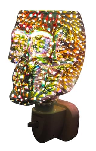 Image of Cello Skull Electric Wax Melt Burner Plug-in - Infinity 3D Design Decorative Pattern Home Fragrance Warmer Indoor Use Desk Lamp for Bedroom Decor Living Room with Energy-Efficient LED Glow