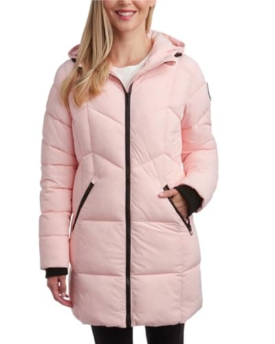 Image of Spyder Womens Long Winter Coats - Cozy Long Puffer Coats for Women Wind & Water Resistant Hooded Quilted Jackets for Women, Powder Pink, Small