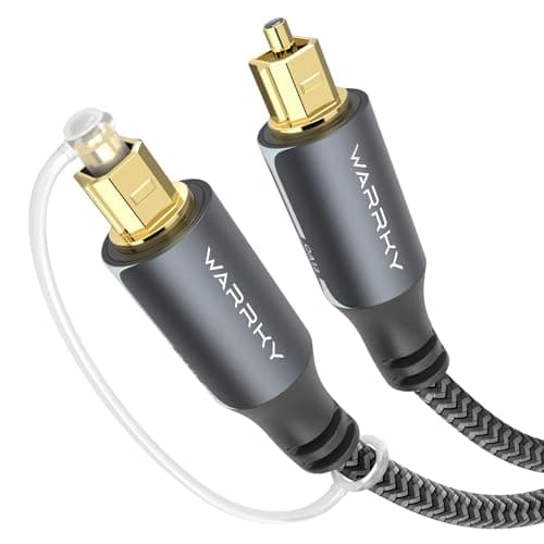Image of WARRKY Optical Cable, Optical Cable for Soundbar to TV, 1M / 3.3FT [24K Gold-Plated Plug, Metal Case, Braided] Digital Optical Audio Cable Toslink Compatible with LG, Samsung, Sony, Panasonic etc.