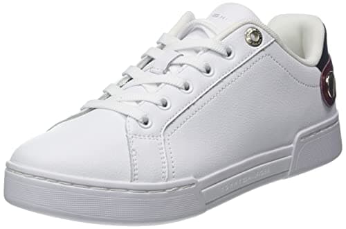 Image of Button Detail Court Sneaker, White, 6
