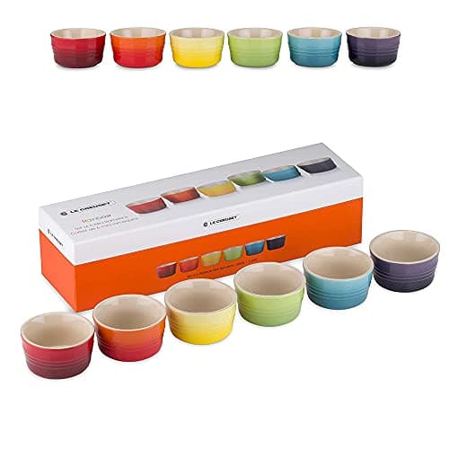 Image of Le Creuset Set of 6 Mini Rainbow Ramekin, Stoneware,Rainbow, 100 ml