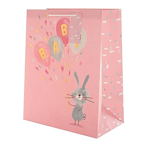 Image of Hallmark New Baby Large Gift Bag - Pink Little Girl Rabbit Design