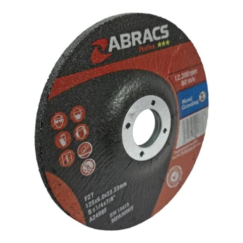 Image of 10-Pack Abracs Metal Grinding Wheel - 125mm Disc for Angle Grinder 6mm Thick