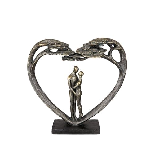 Image of Casablanca Sculpture Love Tree - Resin - Bronze - Height 31.5 cm - Couple Motif - Heart Shape - Decoration - Gift - Living Room - Sculptures