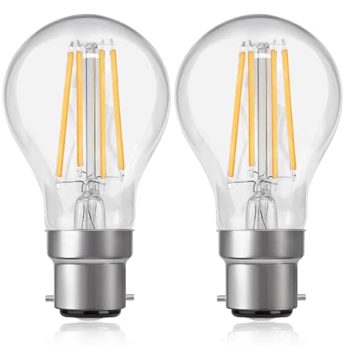 Image of Ddlisu B22 LED Bayonet Filament Bulb, GLS Clear A60 Filament Vintage LED Bulbs, 6W Energy Saving Light Bulb 60W Equivalent, Warm White 2700K, Non-Dimmable, Pack of 2