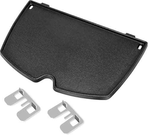 Image of Denmay 6559 38.9 x 27.5 cm Grill Parts Cast Iron Griddle Pan Plate for Weber Q200, Q220, Q240, Q260, Q2000, Q2200, Q2400 Series Gas Grills Accessories, Plancha for bbq