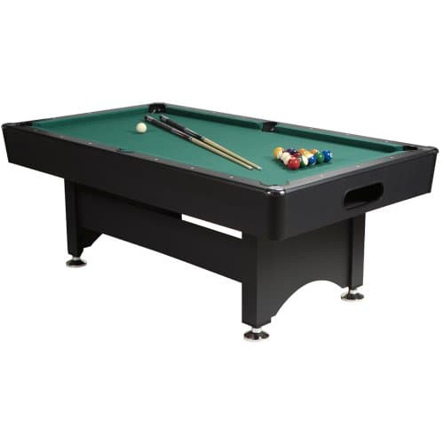 Image of Gamesson Harvard 6 Ft Pool Table - Black/Green | 183 cm x 91 x 78cms | 60 kg | Automatic Ball Return, Traditional Style | Perfect for Indoor Entertainment | Family-Friendly | Billiards & Snooker