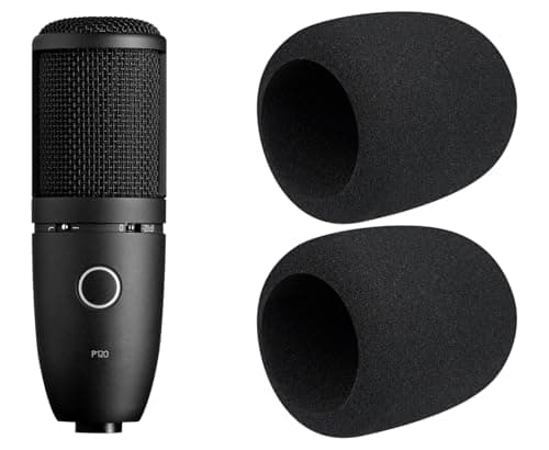 Image of SOULWIT 2Pcs Microphones Pop Filter for AKG P120/P220/P420 Condenser, Protective Mic Cover Windscreen Foam - Black