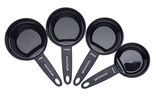 Image of KitchenCraft Nesting Magnetic Set of 4 Measuring Cups, Measure Dry/Wet Ingredients for Cooking and Baking - Black