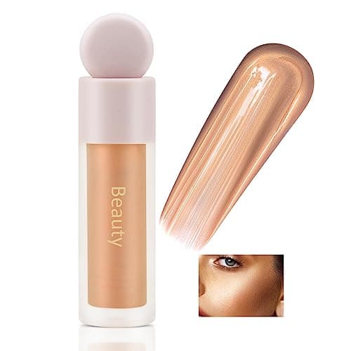 Image of Boobeen Liquid Highlighter Makeup - Luminizer Shimmer Face Cream Highlight Illuminator Body Bronzer for Smooth Glow Natural Light Brightening Make Up