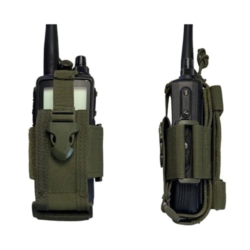 Image of Sarcia Radio Holster,Molle Radio Pouch Military Heavy Duty Radios Holster Bag for Two Ways Walkie Talkie Compatible with Motorola Baofeng Kenwood Green 2PACK