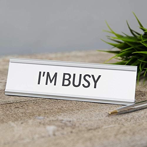 Image of Harvey Makin I'm Busy Desk Plaque (Set of 6)
