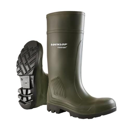 Image of Dunlop Purofort Professional Full Safety Wellington boots, Green, UK 12