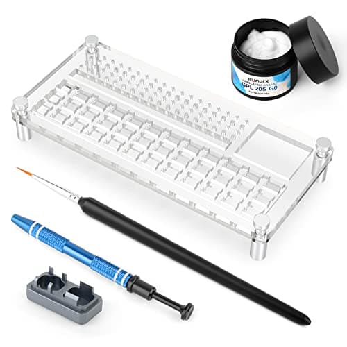 Image of RUNJRX 36 Switches Acrylic Lube Station for Keyboard Switch,GPL 205G0 0.53oz/15g, Switch Opener for MX Cherry Akko Panda Kailh Gateron,Switch Tester,Switch Lube Kit for Gaming Keyboard