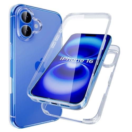 Image of DN-Technology For iPhone 16 Case Clear 360 Front and Back [Full Body Protection] [Anti-Scratch] Shockproof Slim Transparent TPU Phone Cover 6.1 inch