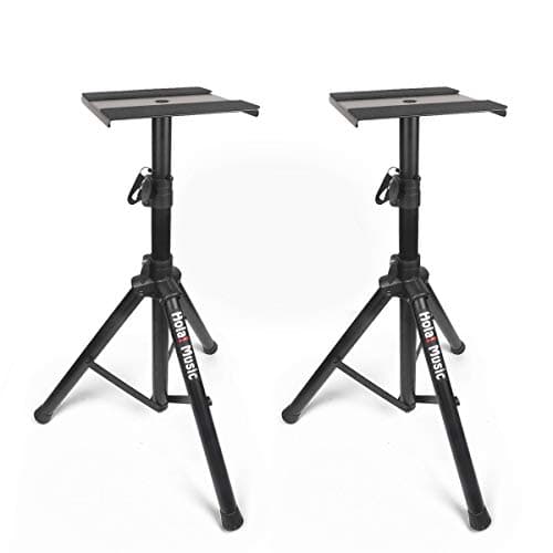 Image of Hola! Music Speaker Stand Floor Pair - 2 Studio Tripod Monitor Stands w/Non Slip Feet, 1.25-1.8m