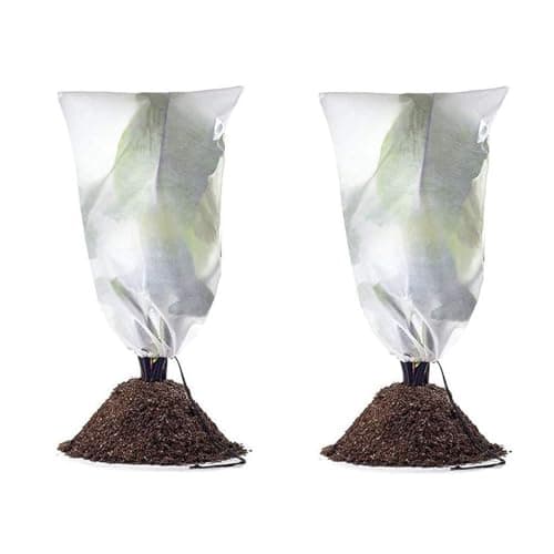 Image of Lonnalee 2 PCS Winter Plant Frost Protection Covers, 60cm x 80cm Winter Garden Fleece Bag, Plant Antifreeze Cloth Winter Plant Protection Fabric, Cover From Birds and Insects