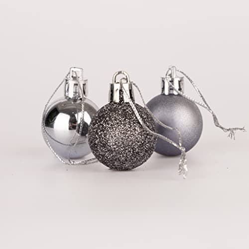 Image of 30mm/12Pcs Christmas Baubles Shatterproof Dark Grey, Christmas Tree Decorations Ball Ornaments Balls Xmas Hanging Decorations Holiday Decor - Shiny,Matte,Glitter