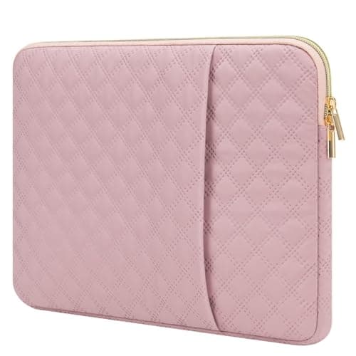 Image of Songbala Laptop Sleeve 13-14 Inch Cover Protective Case Compatible with 14” MacBook Pro M3/M2/M1 13-14” Chromebook Notebook Computer, Slim Waterproof Padded Case with Pocket, Pink