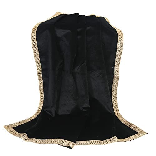 Image of Indian Consigners Velvet Altar Cloth with Golden Border – Multipurpose Square Table Cover for Tarot Reading, Spiritual Use, Jewellery Display, Pooja Base & Home Décor Black