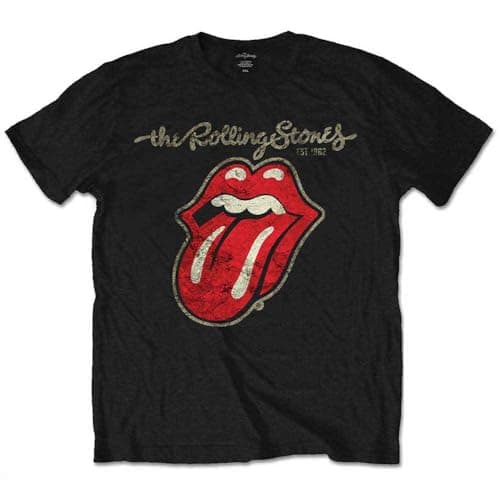 Image of Rolling Stones The Childrens/Kids Tongue Cotton T-Shirt (11-12 Years) (Black)