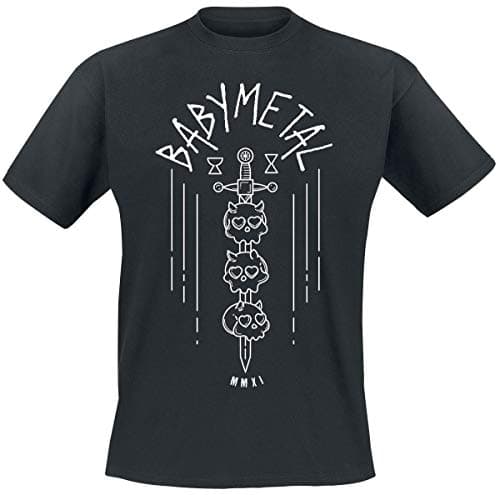 Image of Babymetal T Shirt Skull Sword Band Logo Official Black XL