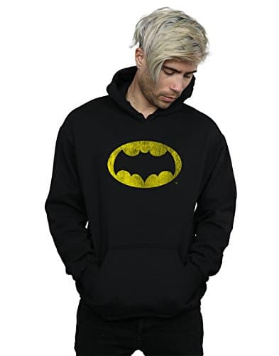 Image of Absolute Cult DC Comics Men's Batman TV Series Distressed Logo Hoodie Black XX-Large