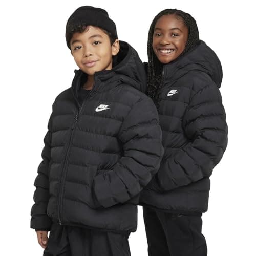 Image of NIKE FD2845-010 K NSW LOW SYNFL HD JKT Jacket Unisex BLACK/BLACK/WHITE Size XS