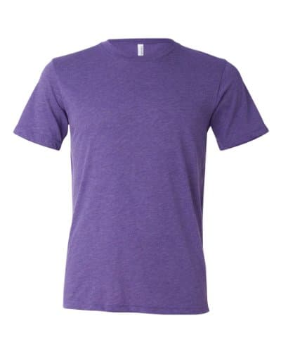 Image of Canvas Mens Triblend Crew Neck Plain Short Sleeve T-Shirt (2XL) (Purple Triblend)