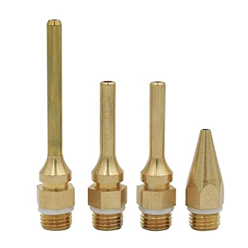 Image of Gasea 4Pcs Glue Gun Nozzle Set Hot Glue Gun Tips 10.8mm Thread Repalcement Copper Nozzle Tip Diameter 2mm 3mm
