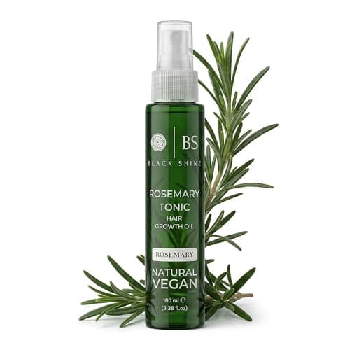 Image of BLACK SHINE Rosemary Hydrosol Hair Tonic Spray 100ml | Vegan Scalp & Hair Mist for Hydration | Lightweight Natural Hair Spray for Dry Hair