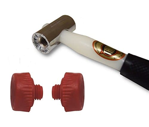 Image of Thor 710 Nylon Faced Window Glazing Hammer/Mallet - with Medium Red Heads