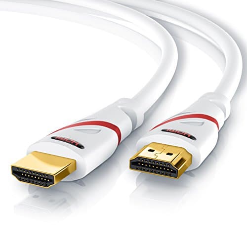 Image of CSL - 8k / 4k HDMI Cable 2.1/2.0 5m - 8K @ 60Hz - 4K @ 120Hz - 48 Gbit/s - 3D - Ultra High Speed with Ethernet - TV Blu-ray PS5 Xbox Series X Switch - white - 5 metres