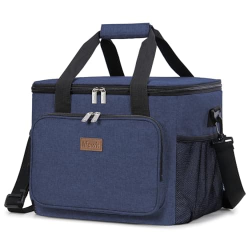 Image of Lifewit Lunch Bag 24L 40 Can Insulated Lunch Box Soft Cooler Cooling Tote for Adult Men Women, Dark Blue