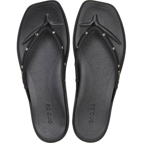 Image of Crocs Women Flip,Miami Studded Flip,Black,6 UK Women