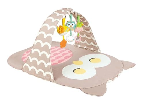 Image of Hape Owl bed Oscar, Owl Play Arch Thick and Soft Crawling Mat, Ideal for On the Go, Baby Toy for a Newborn, 0M+