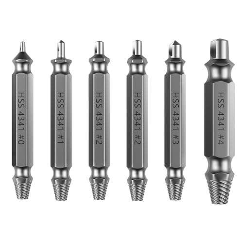 Image of Nuovoware Damaged Screw Extractor Set, 6 PCS Easy Out Stripped Screws Nuts Bolts Drill Bit Tools, All-Purpose HSS 4341 Extractor Remover Kit, Ideal for DIY and Home Repairs, Gifts for Men, Dark Gray