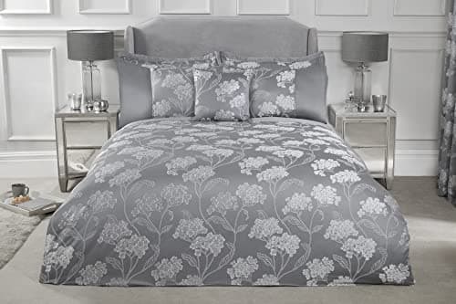 Image of Emma Barclay Blossom - Embellished Jacquard Duvet Set in Silver - Single