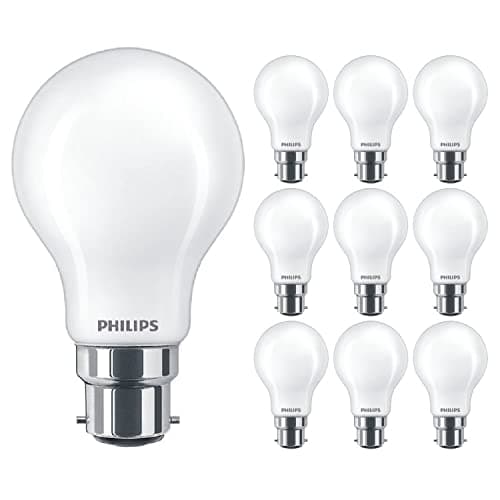 Image of 10 Pack - Philips Classic LED Opal Glass GLS A60 Dimmable Lamp 5.9W (60W) B22 BC Large Bayonet Cap | 2700k Warm White | 806 Lumen | 15000 Hours | Car Air Freshener Included | 90+ CRI