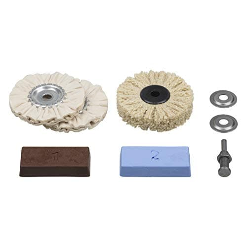 Image of wolfcraft professional polishing set I 2179000 I Polishing pastes, mandrel, sisal brush, buffing discs for high-gloss polishing