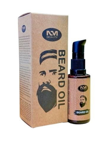 Image of NM Beauty Professional Beard Oil 50ml, Light & Non-Greasy, Dry Conditions, For Brittle Beard Hairs & Nourishes Skin, Almond & Argan Oil- For Men, Barbers & Hairdressers