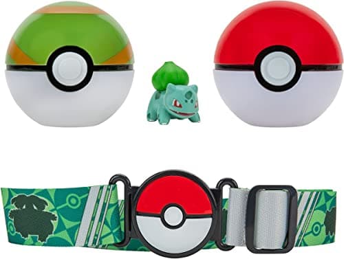 Image of Pokémon Clip 'n' Go Poké Belt Set - Poké Ball, Nest Ball And Bulbasaur #1 Unisex Action Figure Standard