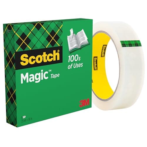 Image of Scotch Magic Tape, 1 Roll, 25 mm x 66 m - General Purpose Sticky Tape for Document Repair, Labelling & Sealing