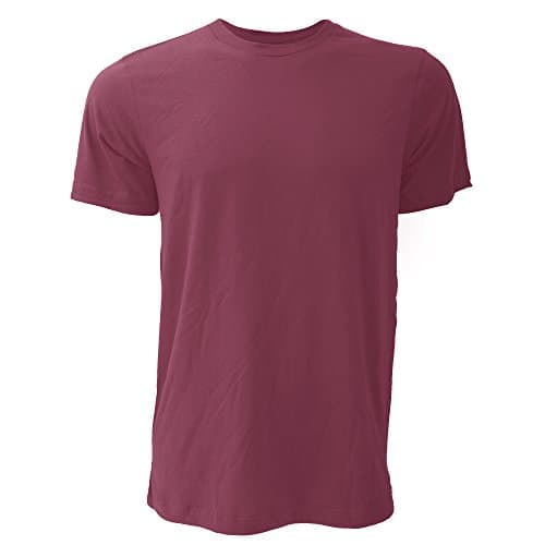 Image of Canvas Unisex Jersey Crew Neck T-Shirt/Mens Short Sleeve T-Shirt (2XL) (Maroon)