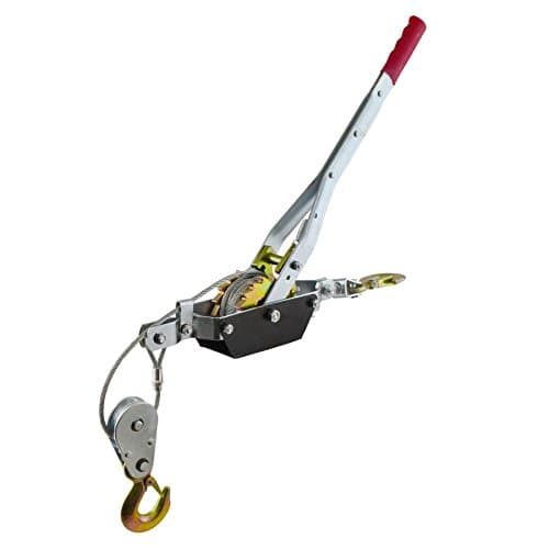 Image of 2 Ton Hand Power Wired Cable Puller Winch Turfer Pulley Soft Grip Handle TE817