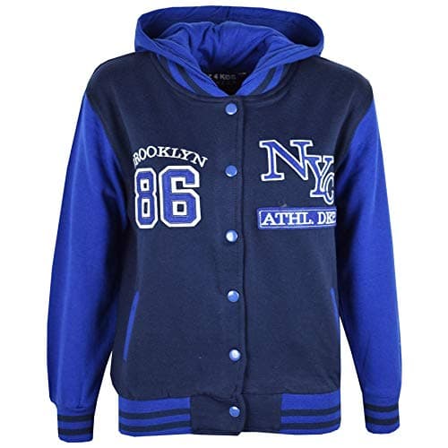 Image of A2Z 4 Kids Girls Boys Baseball NYC Athletic Hoodie - NY Jacket Navy 13