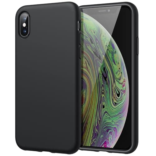 Image of JETech Silicone Case for iPhone Xs Max 6.5-Inch, Silky-Soft Touch Full-Body Protective Case, Shockproof Cover with Microfiber Lining (Black)